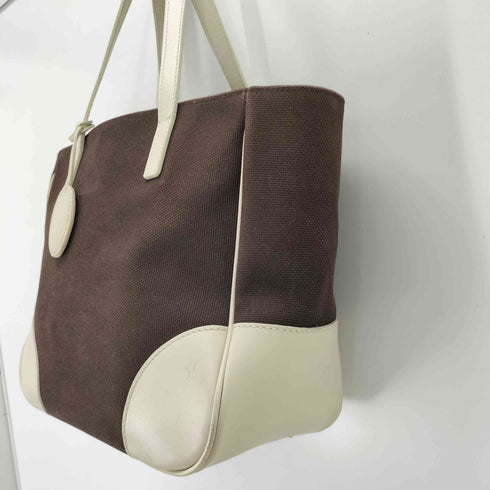 フォクシー FOXEY レザー パイピング キャンバス トートバッグ レディース