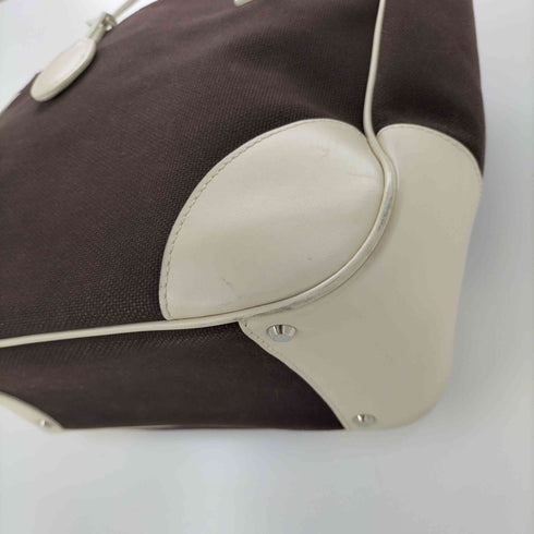 フォクシー FOXEY レザー パイピング キャンバス トートバッグ レディース