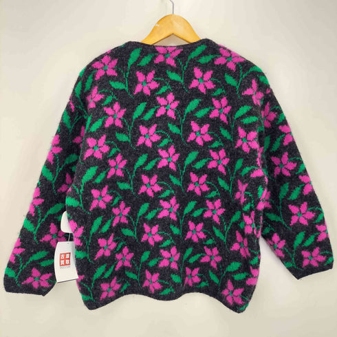 ユナイテッドカラーズオブベネトン UNITED COLORS OF BENETTON 80-90S イタリア製 花柄 ニット カーディガン レディース