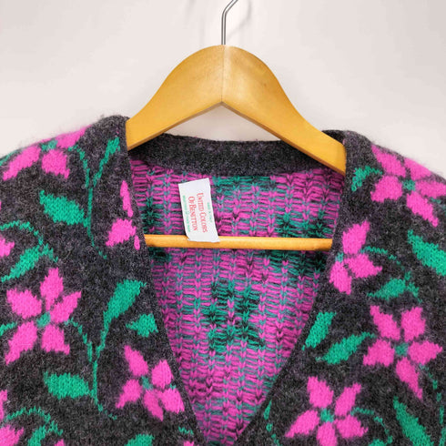 ユナイテッドカラーズオブベネトン UNITED COLORS OF BENETTON 80-90S イタリア製 花柄 ニット カーディガン レディース