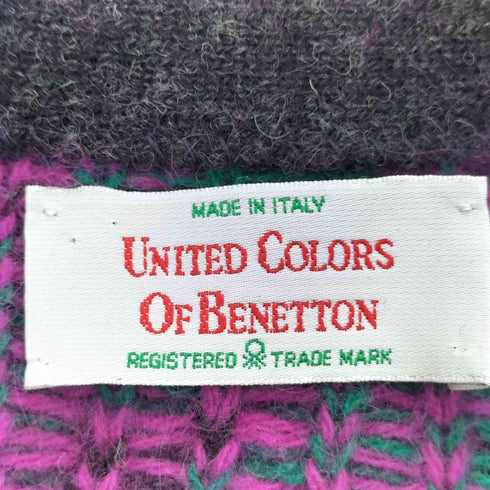 ユナイテッドカラーズオブベネトン UNITED COLORS OF BENETTON 80-90S イタリア製 花柄 ニット カーディガン レディース