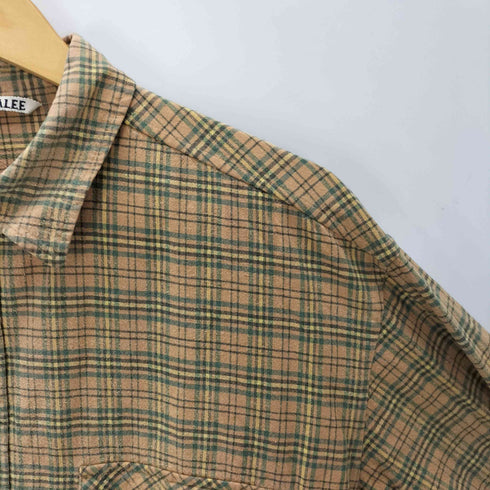 オーラリー AURALEE 21AW SILK COTTON BRUSHED FLANNEL SHIRTS シルク コットン ブラッシュド フランネル シャツ チェック メンズ JPN:4
