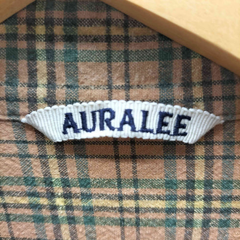 オーラリー AURALEE 21AW SILK COTTON BRUSHED FLANNEL SHIRTS シルク コットン ブラッシュド フランネル シャツ チェック メンズ JPN:4
