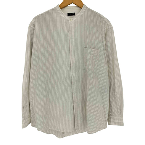 コムデギャルソンオムプリュス COMME des GARCONS HOMME PLUS バンドカラーシングルポケット長袖ストライプシャツ メンズ