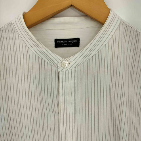 コムデギャルソンオムプリュス COMME des GARCONS HOMME PLUS バンドカラーシングルポケット長袖ストライプシャツ メンズ