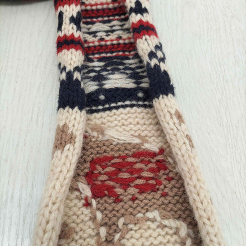 バーバリーブルーレーベル BURBERRY BLUE LABEL ノルディック柄 フリンジ ニット マフラー レディース