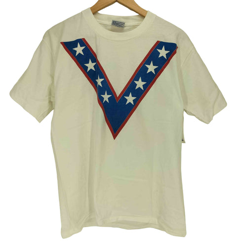 オールスポーツ ALL sport 90s USA製 MAX WEIGHT 裾袖シングルステッチ V スター 両面プリント 半袖Tシャツ メンズ import:M