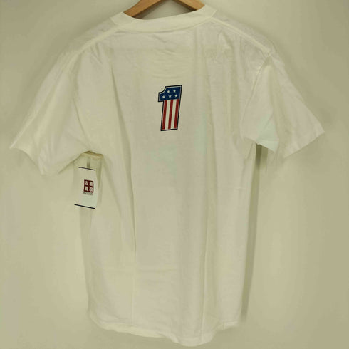 オールスポーツ ALL sport 90s USA製 MAX WEIGHT 裾袖シングルステッチ V スター 両面プリント 半袖Tシャツ メンズ import:M