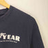 90~00S 2枚タグ USA製 anvilボディ ウィングフット GOOD YEAR 両面プリント 半袖Tシャツ ナス紺 フェード メンズ import:M