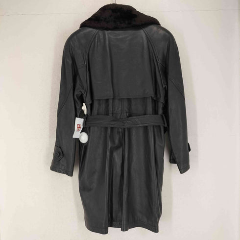 lamb leather ラムレザー 羊革 襟ファー トレンチコート メンズ