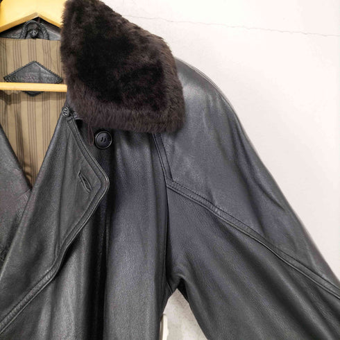 lamb leather ラムレザー 羊革 襟ファー トレンチコート メンズ