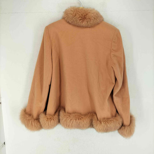 cashmere カシミヤ混 ファー ジャケット レディース M
