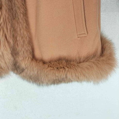 cashmere カシミヤ混 ファー ジャケット レディース M