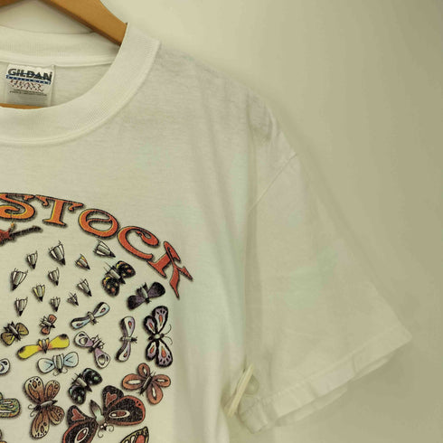 ギルダン GILDAN 00s HEAVY WEIGHT COTTON WOODSTOC 蝶 両面プリント 半袖Tシャツ メンズ import:M