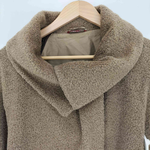 マックスマーラステュディオ MAX MARA STUDIO アルパカ ウール混 ビッグカラー シャギーコート レディース US:0-2