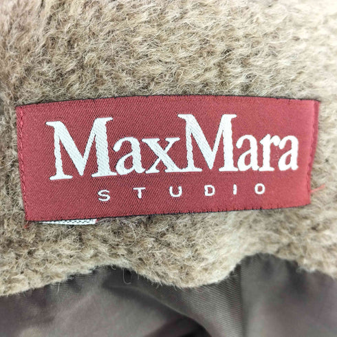 マックスマーラステュディオ MAX MARA STUDIO アルパカ ウール混 ビッグカラー シャギーコート レディース US:0-2