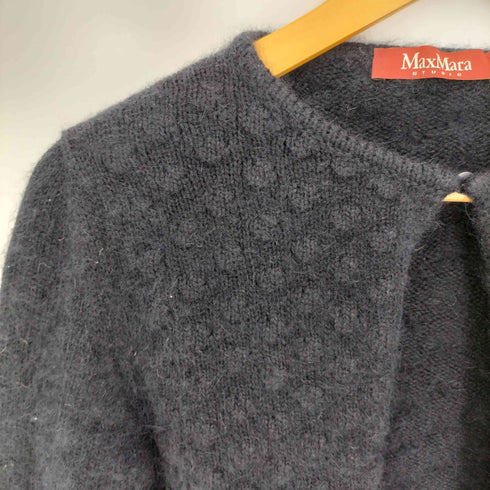 マックスマーラステュディオ MAX MARA STUDIO アンゴラ ウール混 ポコポコ シャギー ワンボタン カーディガン レディース import:S