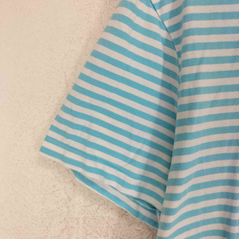 ポロラルフローレン POLO RALPH LAUREN CUSTOM SLIM FIT ポニー刺繍 ボーダー Vネック 半袖 Tシャツ メンズ L