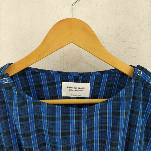 ビューティフルピープル beautiful people Double Eend Tartan Ox Dolman Sleeve Dress ダブル エンド タータン チェック オックス ドルマンスリーブ ワンピース レディース 34