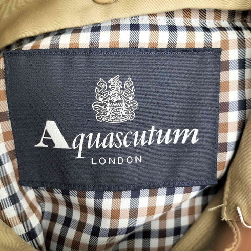 アクアスキュータム AQUASCUTUM ウールチェックライナー付 トレンチコート レディース US:4