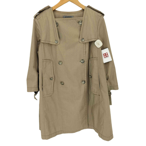 スポーツマックス SPORTMAX ガンフラップ ノーカラー トレンチコート レディース UK:8