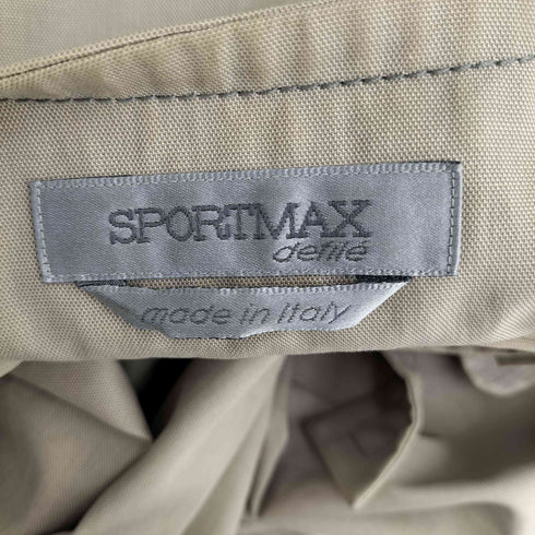 スポーツマックス SPORTMAX ガンフラップ ノーカラー トレンチコート レディース UK:8