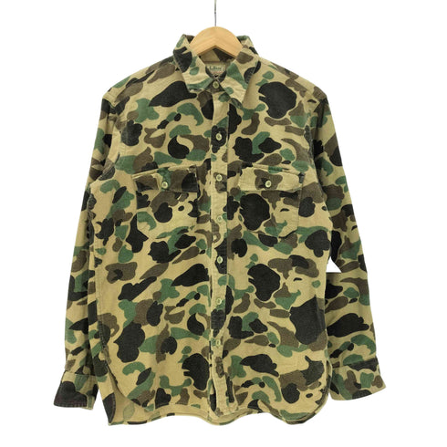 エルエルビーン L.L.Bean 80S OLD USA製 FREEPORT MAINE CHAMOIS CLOTH SHIRT ダックハンター カモフラ 迷彩 シャモアクロス シャツ メンズ 16