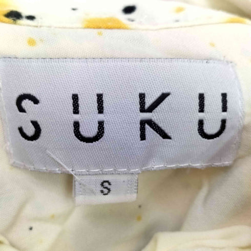 SUKU HOME すくホーム 総柄 レーヨン長袖シャツ 総柄レーヨンパンツ パジャマセットアップ レディース S
