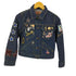 マークジェイコブス MARC JACOBS Denim Contrast Stitch Pin Charms Sequin Mermaid Jacket デニム コントラスト スティッチ ピン チャームズ スパンコール マーメイド ジャケット Y2K レディース S