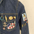 マークジェイコブス MARC JACOBS Denim Contrast Stitch Pin Charms Sequin Mermaid Jacket デニム コントラスト スティッチ ピン チャームズ スパンコール マーメイド ジャケット Y2K レディース S