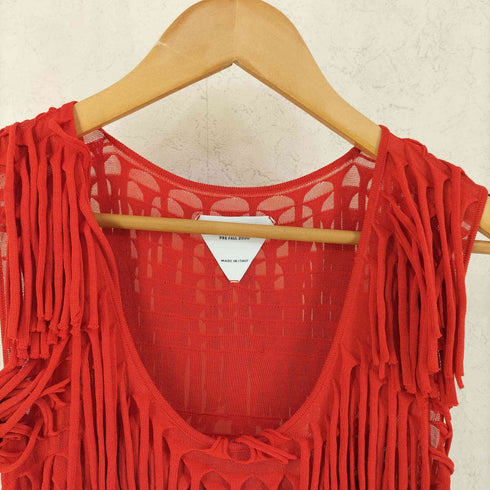 ボッテガヴェネタ BOTTEGA VENETA Tassel Trim Top タッセル トリム トップ フリンジ ノースリーブ カットソー レディース S
