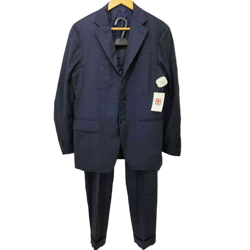 エストネーション ESTNATION ウール100 Loro Piana Rain System ロロ・ピアーナ生地 3B テーラードジャケット + ワンタックスラックス メンズ JPN:50