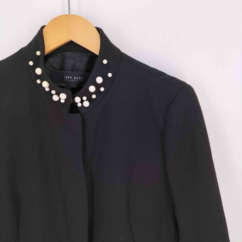 ザラ ZARA パール ノーカラージャケット レディース import:L