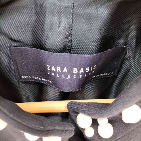 ザラ ZARA パール ノーカラージャケット レディース import:L