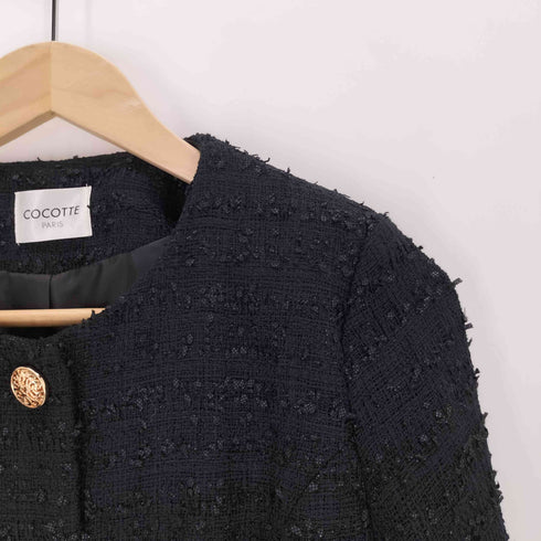 COCOTTE PARIS ココットパリ ツイードノーカラージャケット レディース JPN:M