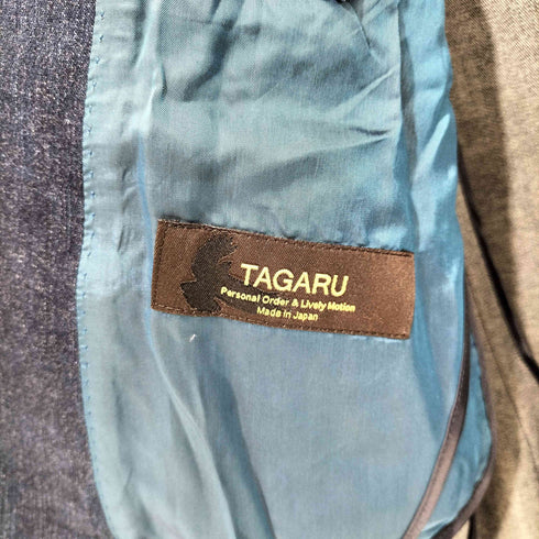 TAGARU デニム ダブルブレスト 銀ボタン テーラードジャケット メンズ