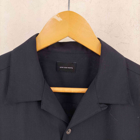 グリーンレーベルリラクシング GREEN LABEL RELAXING ウォッシャブルトロ 半袖 オープンカラー シャツ メンズ L