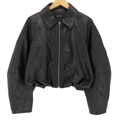 メゾンスペシャル MAISON SPECIAL Gathered Balloon Vegan Leather Jacket ギャザーバルーンビーガンレザージャケット レディース FREE