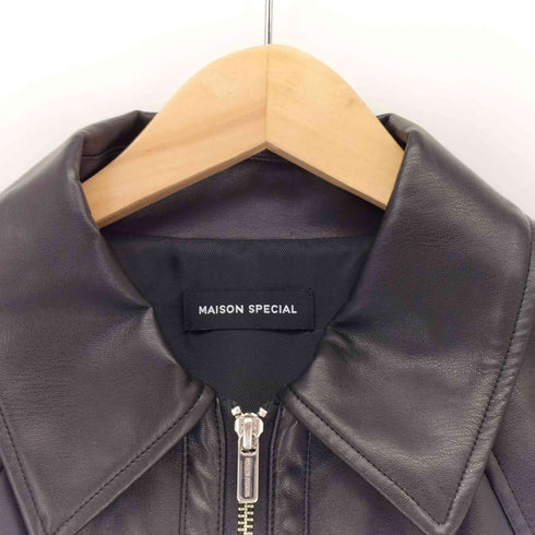メゾンスペシャル MAISON SPECIAL Gathered Balloon Vegan Leather Jacket ギャザーバルーンビーガンレザージャケット レディース FREE