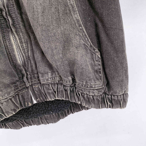 ザラ ZARA 裏地ボア デニムフーデット ブルゾン メンズ import:L