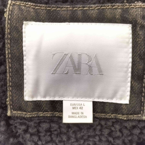 ザラ ZARA 裏地ボア デニムフーデット ブルゾン メンズ import:L