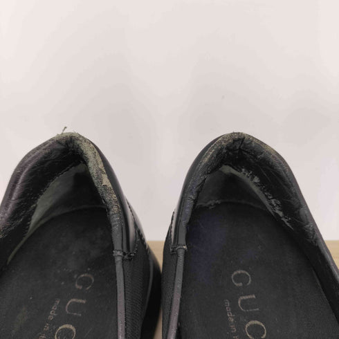 グッチ GUCCI ナイロン切替 レザー ローファー メンズ 8 1/2B