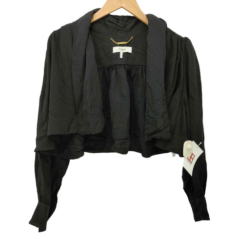 クロエ Chloe 26AW ウォッシュド ビスコースファイユ製 ギャザー クロップド ジャケット メンズ 34