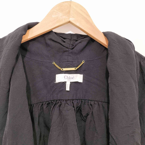 クロエ Chloe 26AW ウォッシュド ビスコースファイユ製 ギャザー クロップド ジャケット メンズ 34