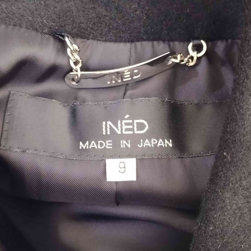 イネド INED アンゴラ ウール ダブルブレスト ベルテッド コート レディース 9