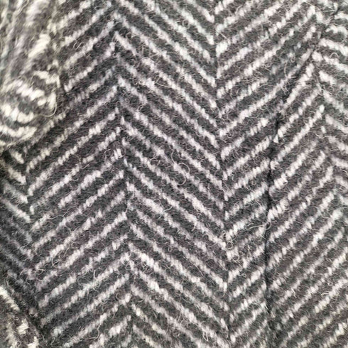 バナナリパブリック BANANA REPUBLIC ウール混 ヘリンボーンツイード ダブルブレスト ロング Pコート レディース S