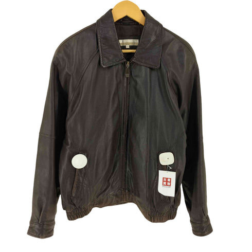 ペリーエリス PERRY ELLIS 90s Genuine leather レザー ジップアップ ブルゾン メンズ M