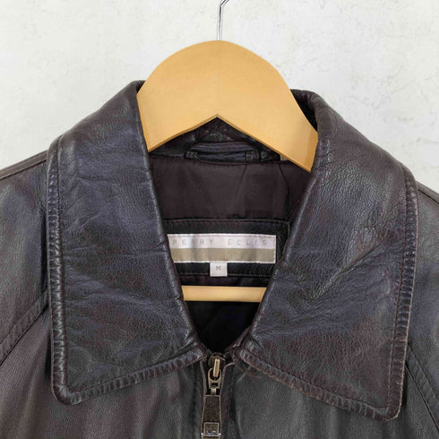 ペリーエリス PERRY ELLIS 90s Genuine leather レザー ジップアップ ブルゾン メンズ M