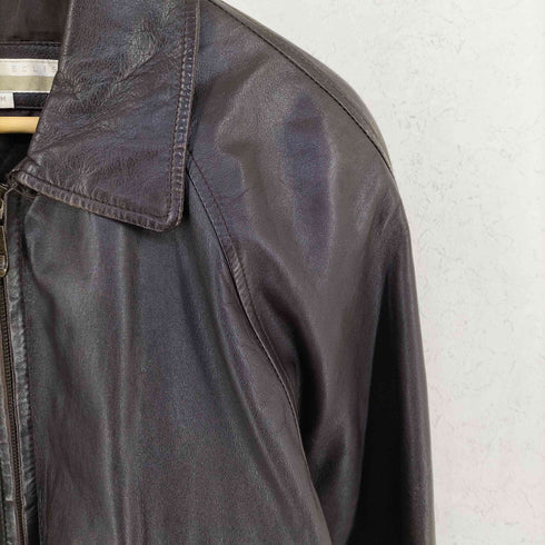 ペリーエリス PERRY ELLIS 90s Genuine leather レザー ジップアップ ブルゾン メンズ M