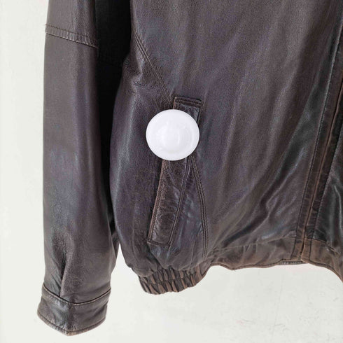ペリーエリス PERRY ELLIS 90s Genuine leather レザー ジップアップ ブルゾン メンズ M